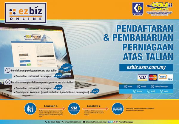Daftar dan Renew Perniagaan dengan EzBiz Online SSM